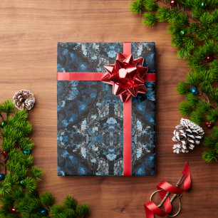 Papier Cadeau Mandela Blue Black Green Floral Illustration
