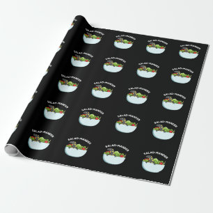 Papier Cadeau Mander Salade Drôle Salamandre Animal Pun Dark BG