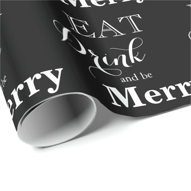 Papier Cadeau Mangez Boire et soyez Joyeux (Coin rond)