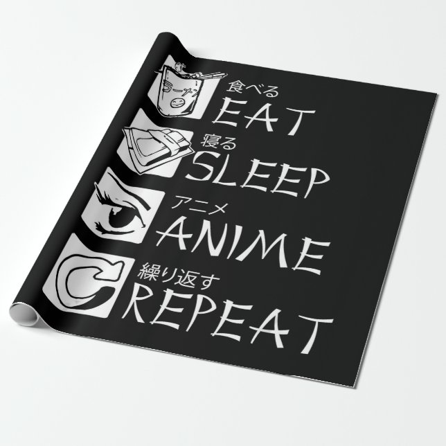 Papier Cadeau Mangez Sleep Anime Répéter l'idée cadeau Cosplayer (Déroulé)