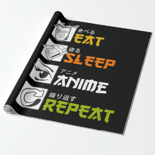 Papier Cadeau Mangez Sleep Anime Répétez L'Idée Cadeau Cospla