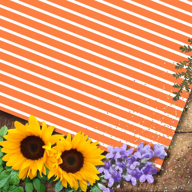 Papier Cadeau Mangue et rayures horizontales blanches (Créateur téléchargé)