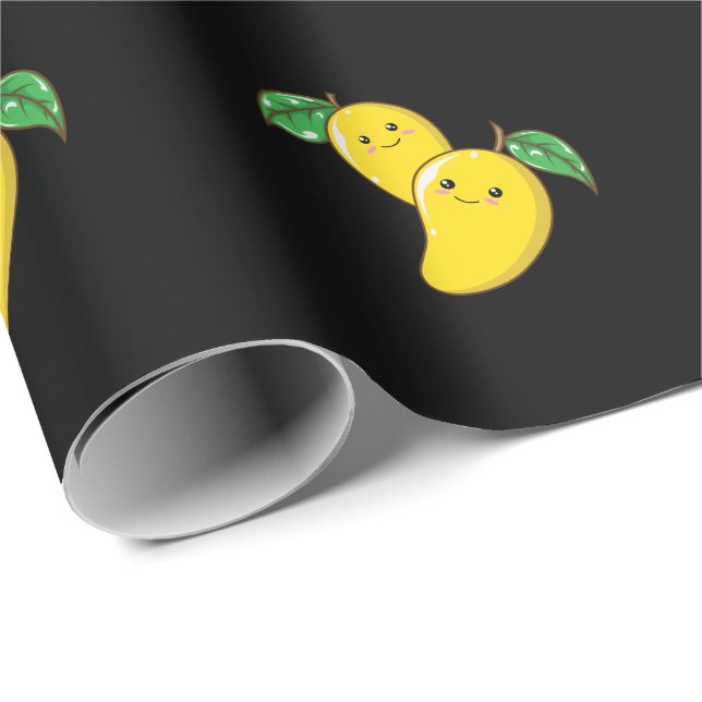 Papier Cadeau Mangues jaunes (Coin rond)