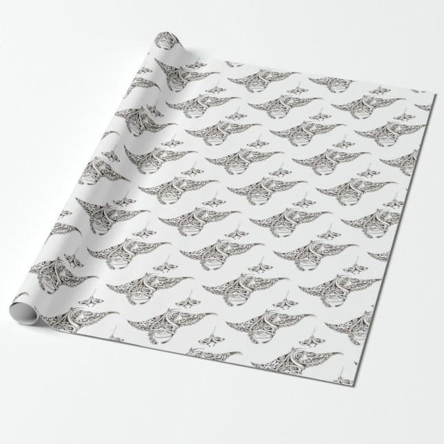 Papier Cadeau manta-rayons jumeaux de rayons (Déroulé)