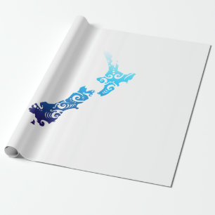 Papier Cadeau Maori New Zealand Map Tribal Tattoo Gidea Idea
