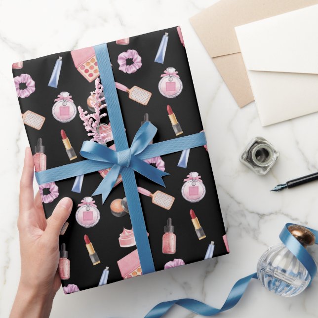 Papier Cadeau Maquillage Cosmétique Motif Cosmetologie (Cadeaux)