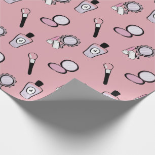 Papier Cadeau Maquillage Motif cosmétique rose moderne