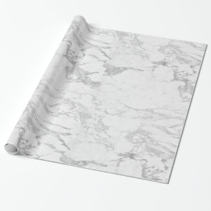 Papier Cadeau Marbre argenté de luxe Sparkle
