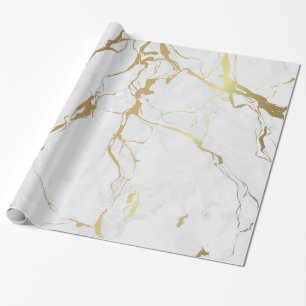 Papier Cadeau Marbré Avec Du Grain D'Or