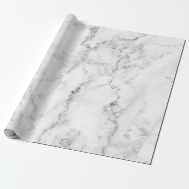 Papier Cadeau Marbre blanc et gris Faux (Déroulé)