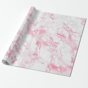 Papier Cadeau Marbre blanc rose