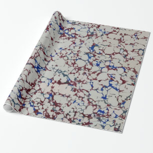 Papier Cadeau Marbre Bleu Et Rouge