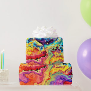 Papier Cadeau Marbre brillant et coloré
