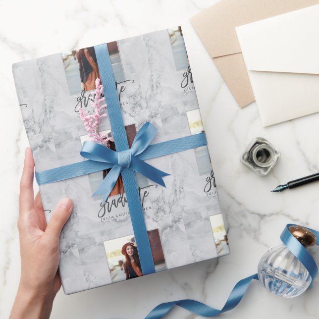 Papier Cadeau MARBRE ET OR ROSE faire-part DE DIPLÔME (Cadeaux)