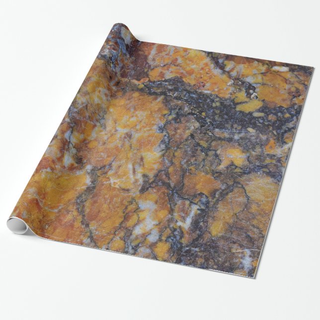 Papier Cadeau Marbre moderne Brown Faux (Déroulé)