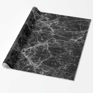Papier Cadeau Marbre moderne noir et blanc Faux Motif