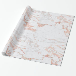 Papier Cadeau Marbre or Rose de luxe