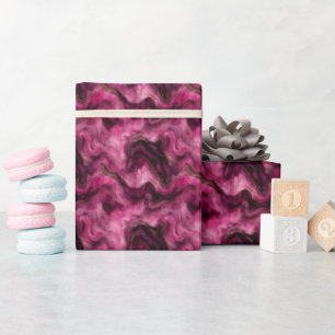 Papier Cadeau Marbre Rose Foncé & Or