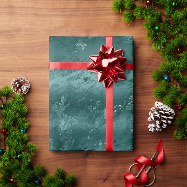 Papier Cadeau Marbre vert émeraude (Cadeau de vacances)