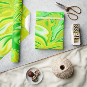Papier Cadeau Marbre vert Twirly,