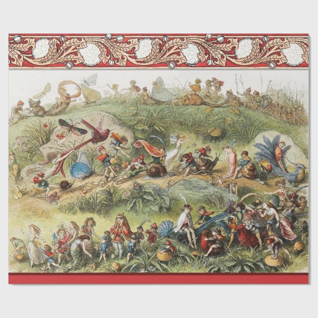 Papier Cadeau Marche triomphale de l'Elfe Roi, Fées, Goblins (Plat)