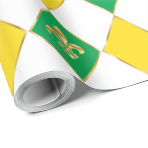 Papier Cadeau Mardi Gras Carnaval Géométrique Rhombus Fleur de L