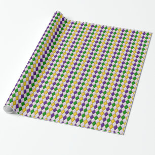 Papier Cadeau Mardi Gras Harlequin Diamant Design 2