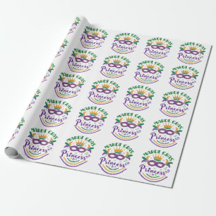 Papier Cadeau Mardi Gras Princesse Mignonne Femme Carnaval