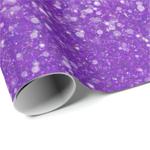 Papier Cadeau Mardi Gras Violet Couleur Solide Faux Parties scin