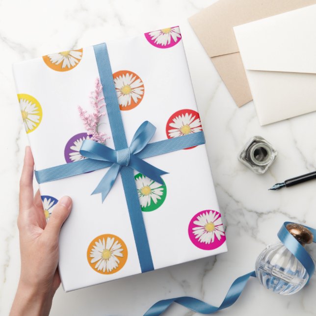 Papier Cadeau Marguerites En Pois (Cadeaux)