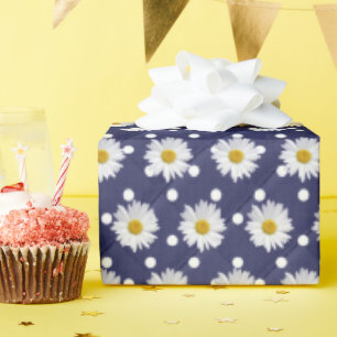 Papier Cadeau marguerites sur pois