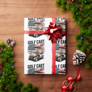 Papier Cadeau Mari de la vie en chariot de golf Golfeur Amateur