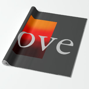 Papier Cadeau Mariage Amour Rouge Gris Contemporain