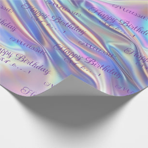 Papier Cadeau Mariage Anniversaire Naissance Tissu Iridescent