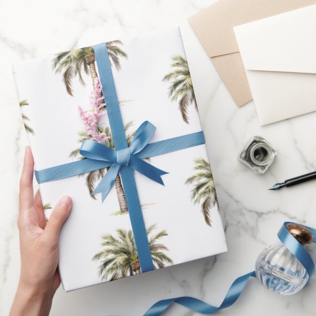 Papier Cadeau Mariage aux palmiers de la plage Tropical Aloha (Cadeaux)