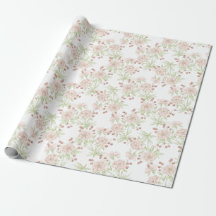 Papier Cadeau Mariage aux Roses Roses Blush
