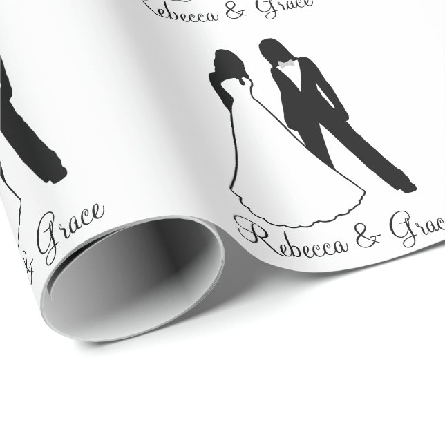 Papier Cadeau Mariage de deux mariées (Coin rond)