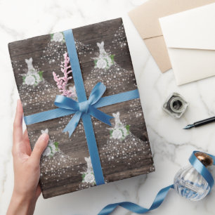 Papier Cadeau Mariage de douche nuptiale robe rustique fête