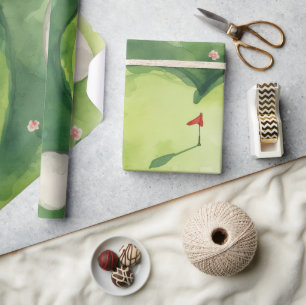 Papier Cadeau Mariage de golf parcours de golf en forme de coeur
