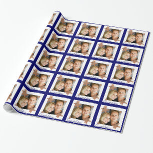 Papier Cadeau Mariage de plage orange bleu d'étoiles de mer