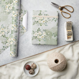 Papier Cadeau Mariage de printemps de la mariée avec verdure bot