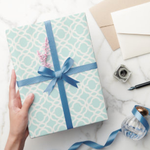 Papier Cadeau Mariage élégant moderne à motif quatrefeuilles en