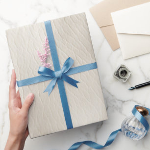 Papier Cadeau Mariage en faux cuir crème blanc