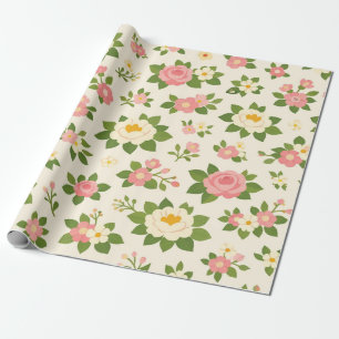 Papier Cadeau Mariage Floral Délicat