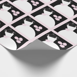 Papier Cadeau Mariage Gown Pink noir pastel