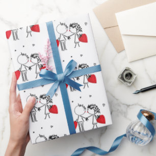 Papier Cadeau Mariage, jour Valenine, amour Papier à envelopper