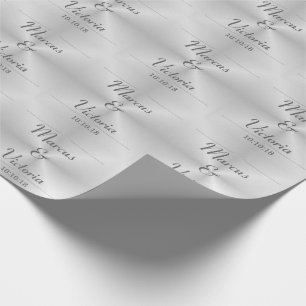 Papier Cadeau Mariage métallique brossé