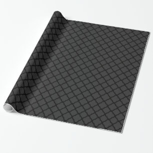 Papier Cadeau Mariage Motif moderne moderne noir Quatrefoil