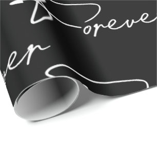 Papier Cadeau Mariage Pour Un Script Moderne Sur Noir