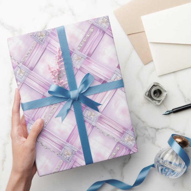 Papier Cadeau Mariage Rose Pearl Violet (Cadeaux)